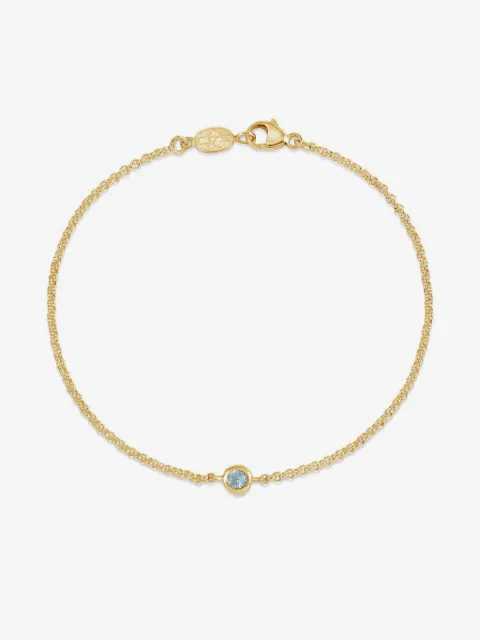 DOWER AND HALL single-aquamarine dewdrop chain bracelet