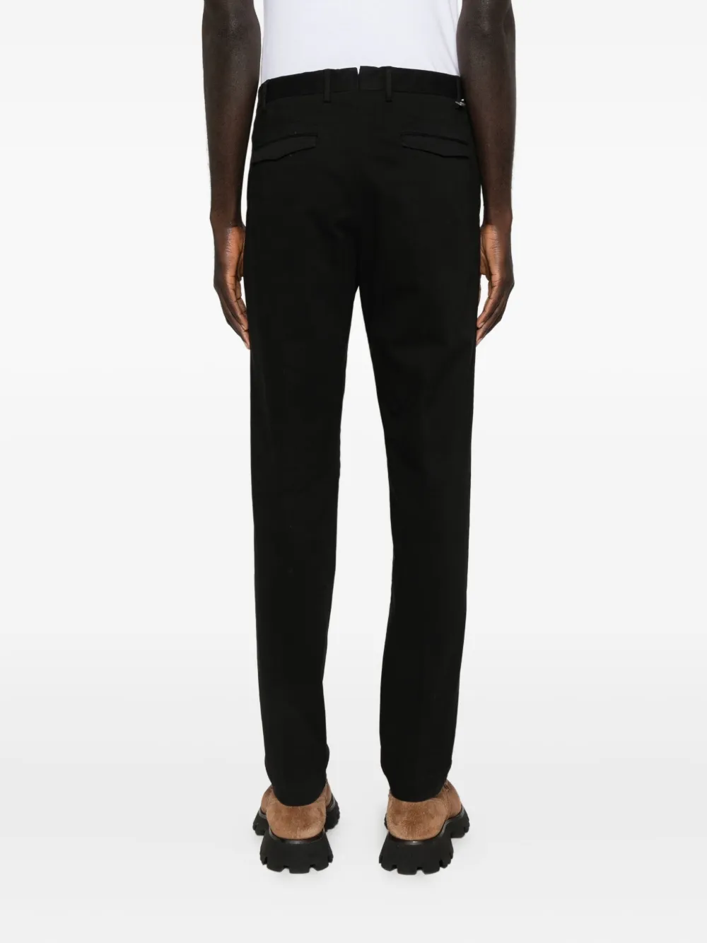 Pt Torino Cotton Straight-leg Trousers In Black