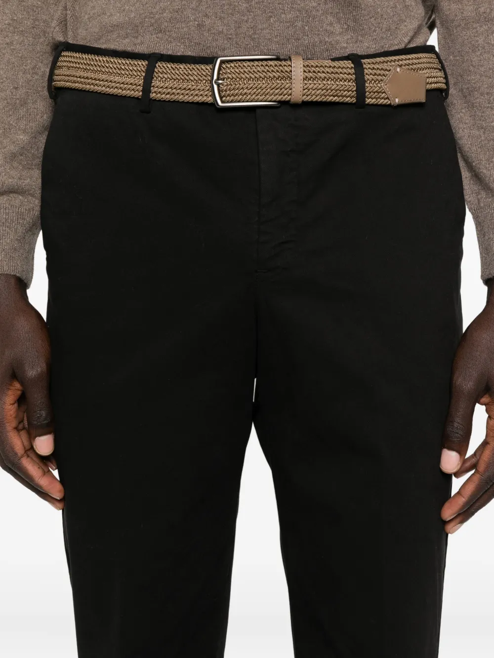 Pt Torino Cotton Straight-leg Trousers In Black