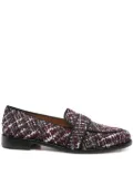 Aquazzura tweed check loafers - Red