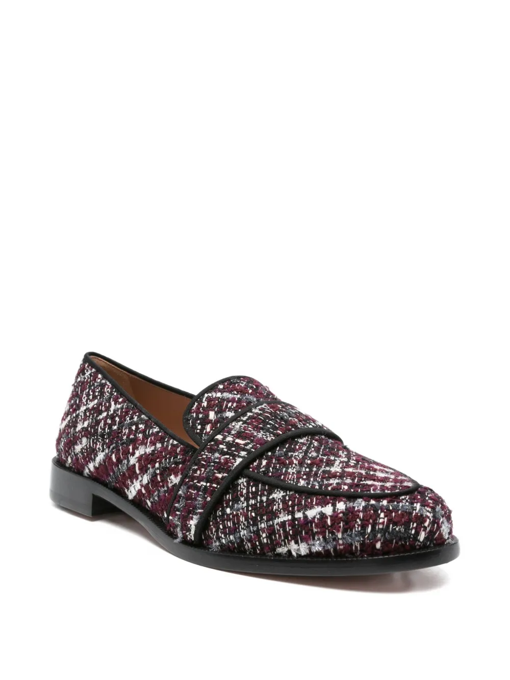 Aquazzura tweed check loafers - Rood