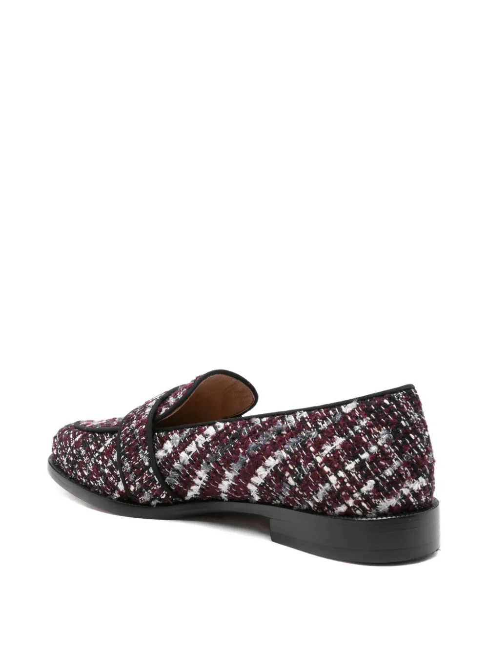 Aquazzura tweed check loafers Red