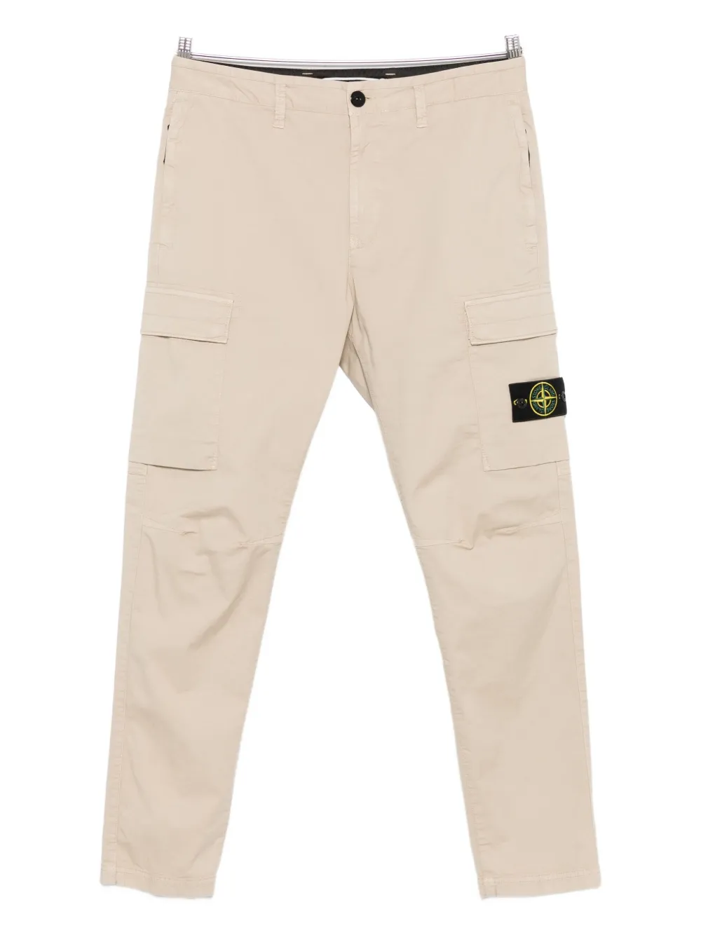 Stone Island Straight Leg Trousers With Buttoned Back Pockets In Neutral