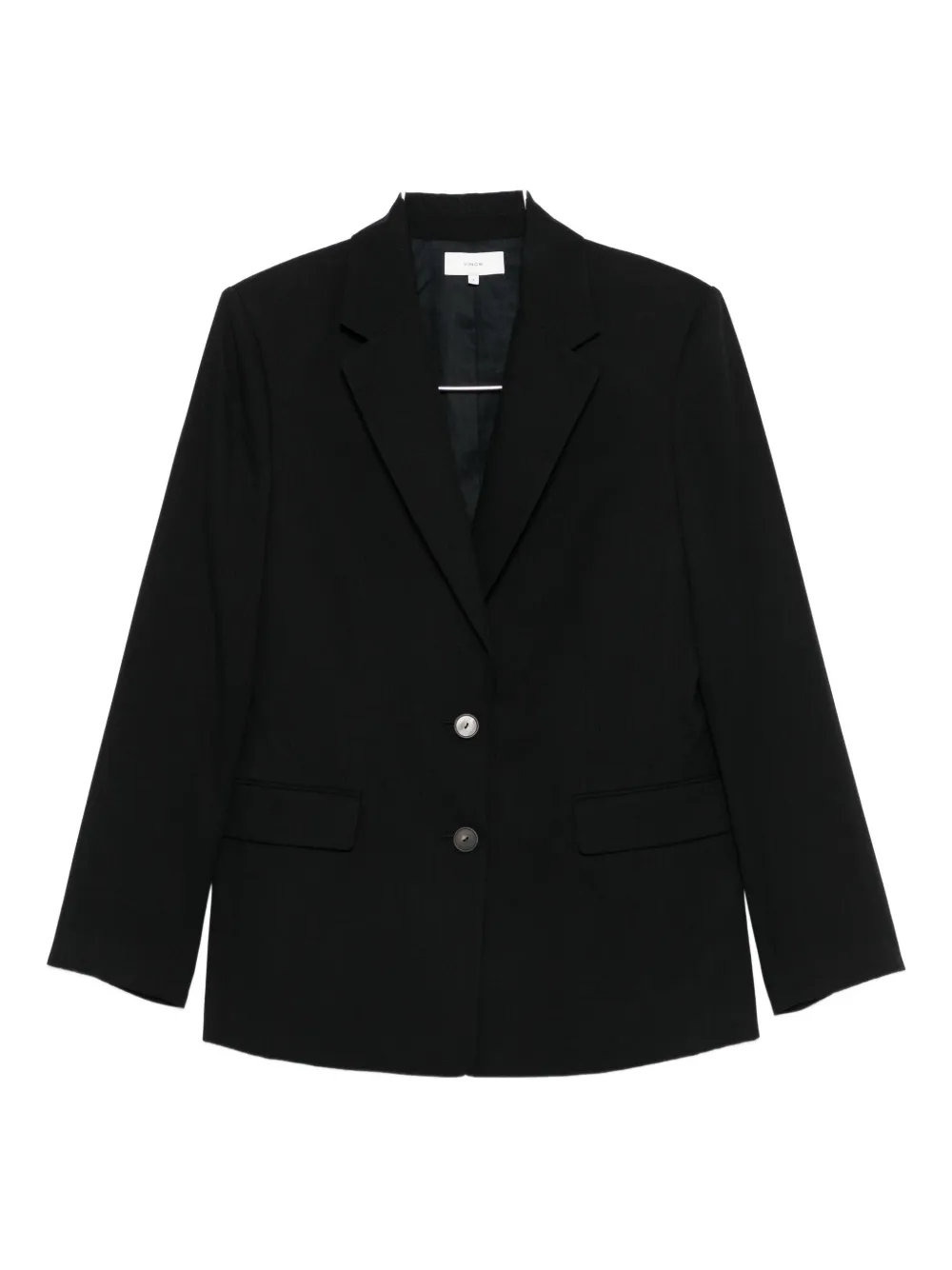 Vince Womens Black Oversized Notched-collar Woven Blazer In Black
