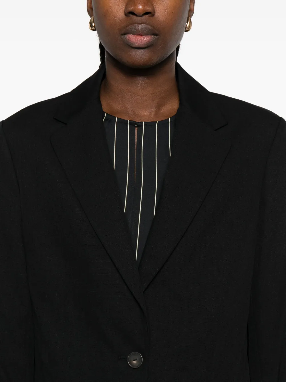 Vince button-fastening cotton jacket Zwart