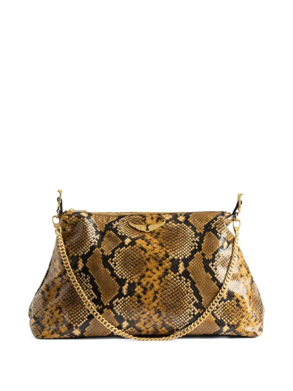 Zadig&Voltaire Jim Wild python-effect Shoulder Bag | Brown | FARFETCH