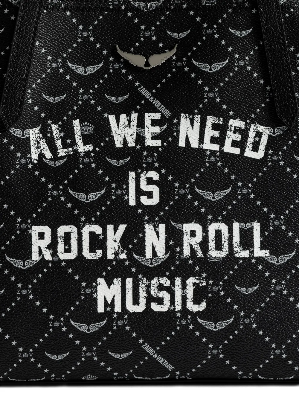 Zadig & Voltaire Z Monogram Rock-n-roll Tote Bag In Black