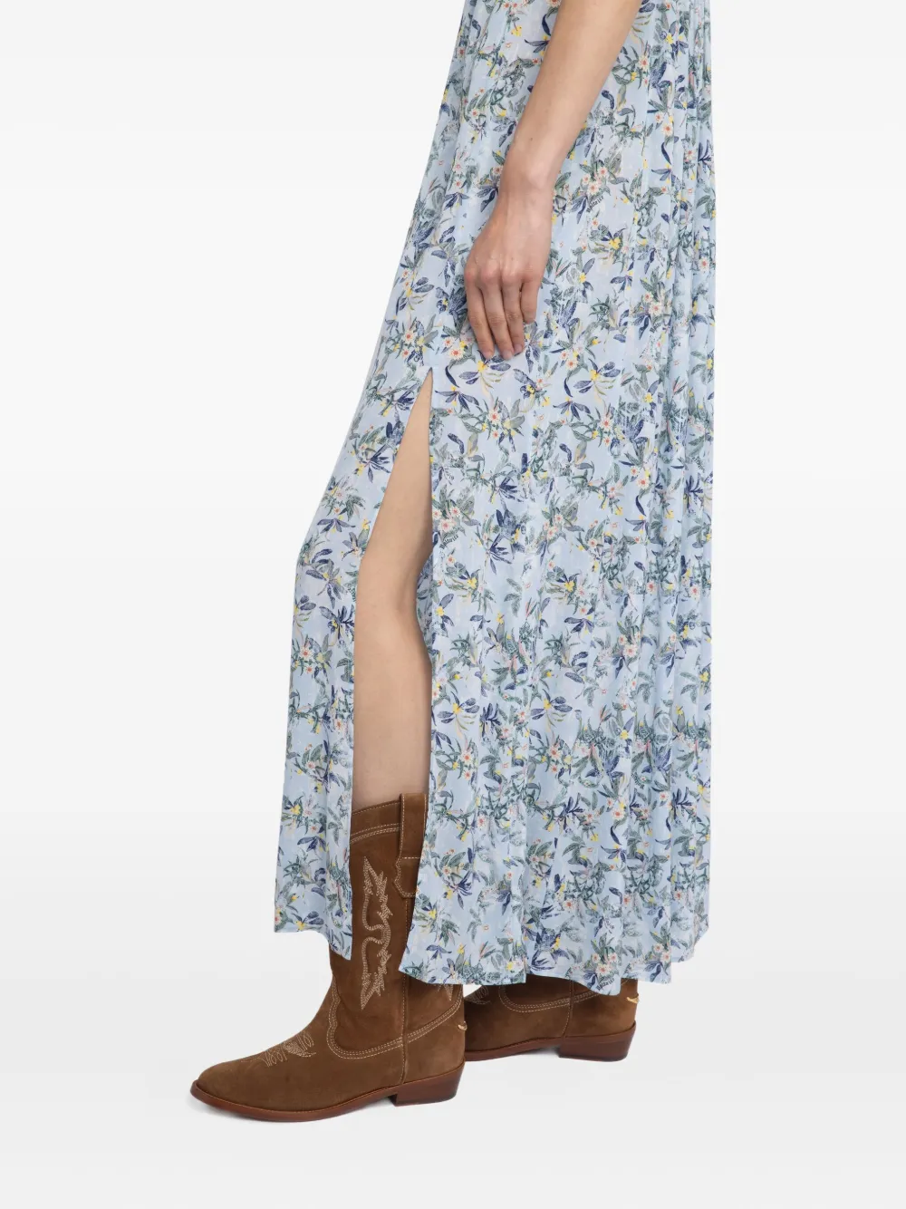 Zadig&Voltaire Maxi-jurk met bloemenprint Blauw