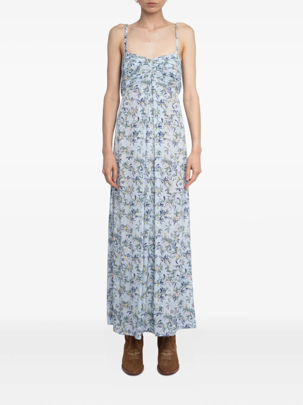 Zadig&Voltaire floral-pattern maxi dress - Blauw