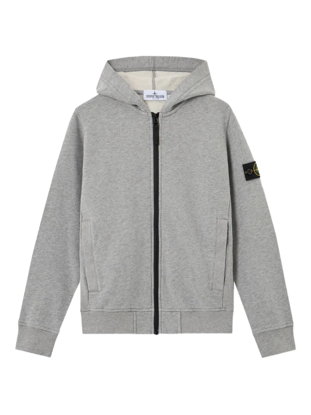 Stone Island Junior zip-fastening hoodie - Grigio