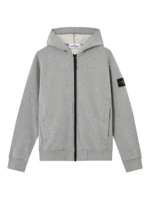 Stone Island Junior ジップアップ スウェットパーカー | ブルー