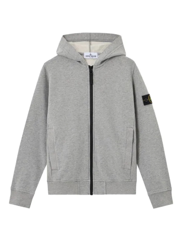 Stone Island Junior ジップアップ パーカー | グレー | FARFETCH JP