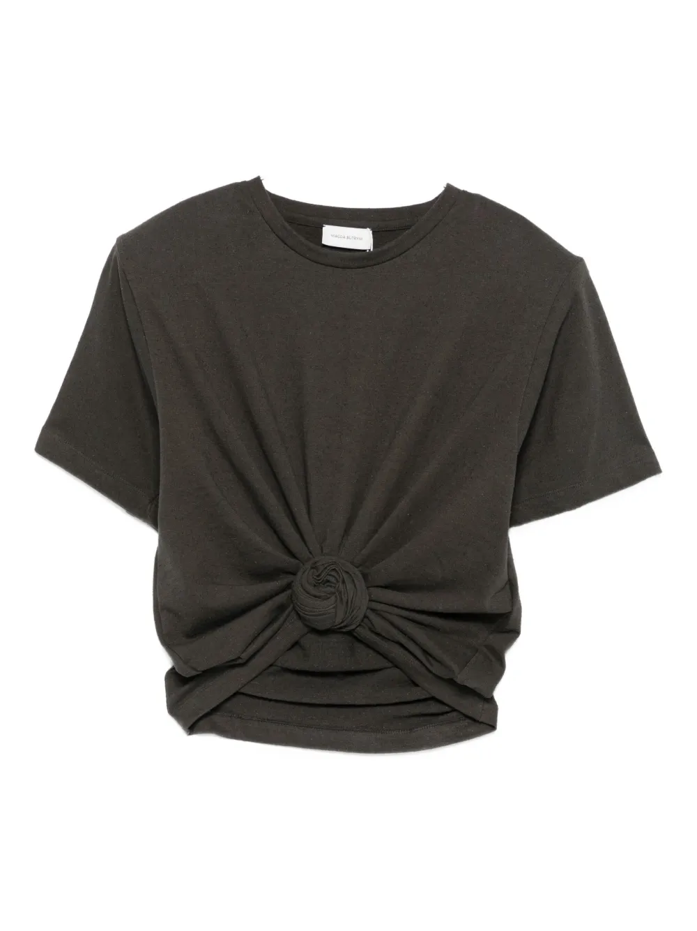 Magda Butrym T-shirt met rozendetail en korte mouwen Grijs