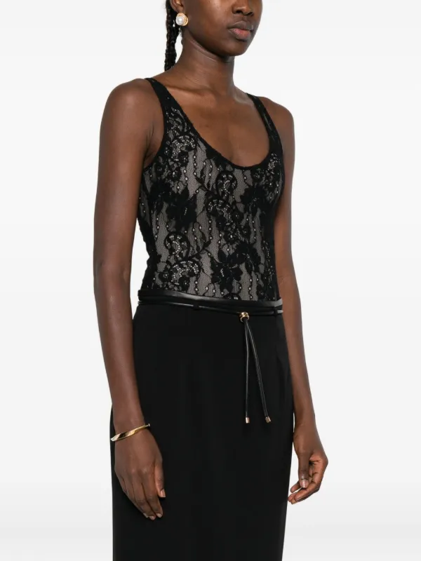 トップス Flower organdie camisole BLACK トップス Flower organdie