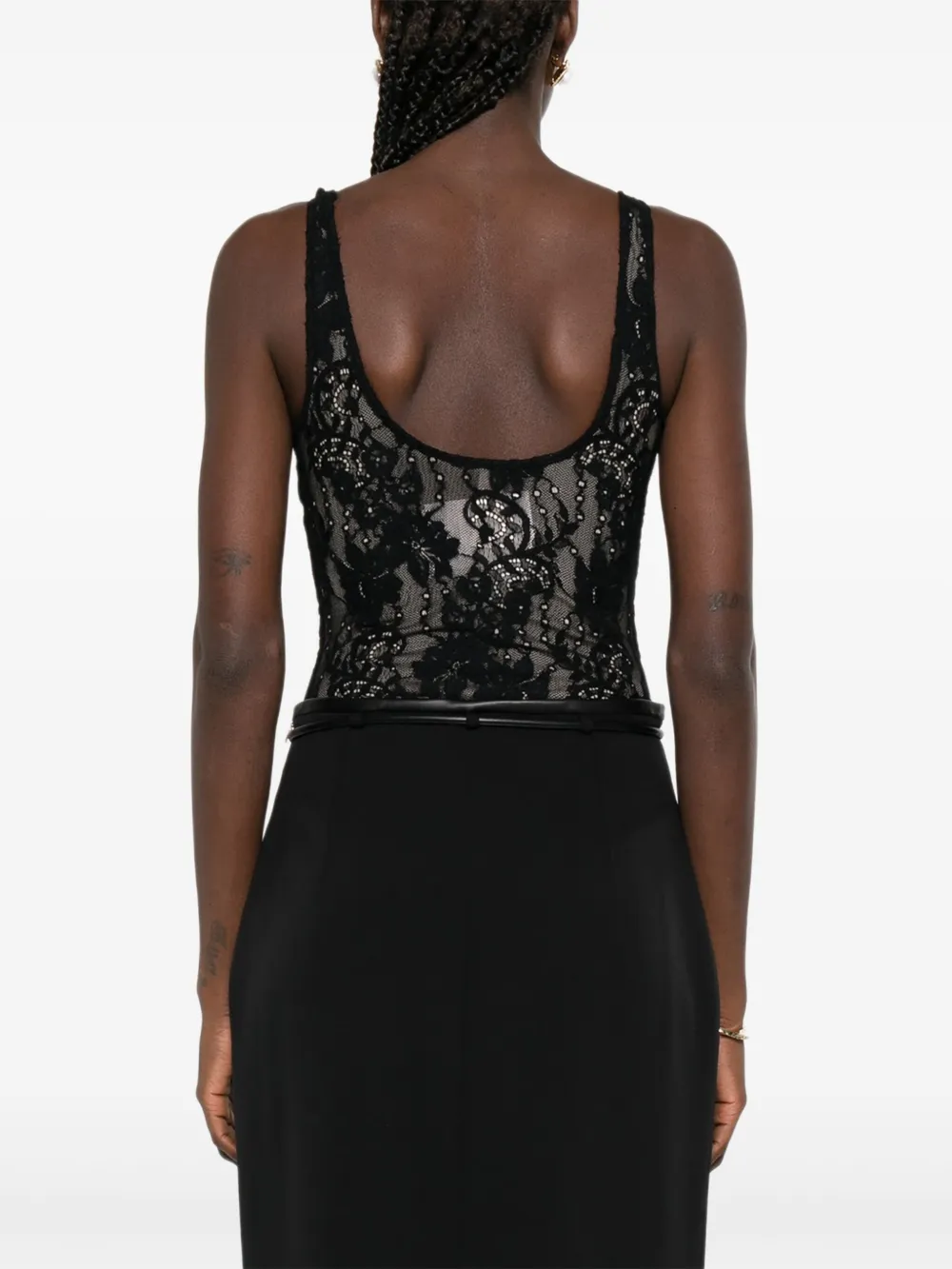 ZIMMERMANN Body met bloemenkant Zwart