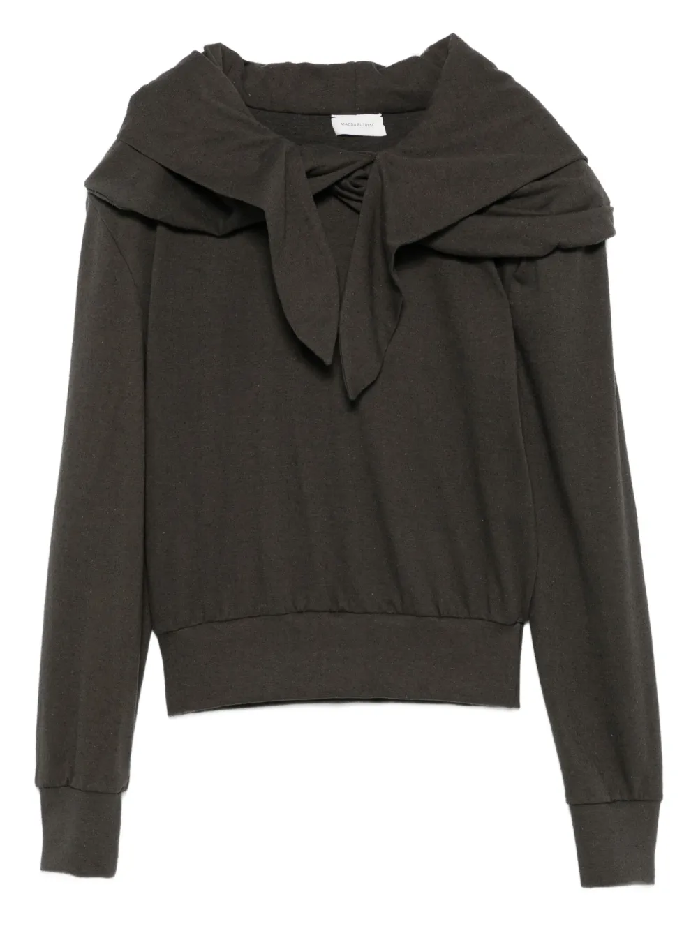 Magda Butrym draped-neck tie-neck sweatshirt | Grey | Image 1