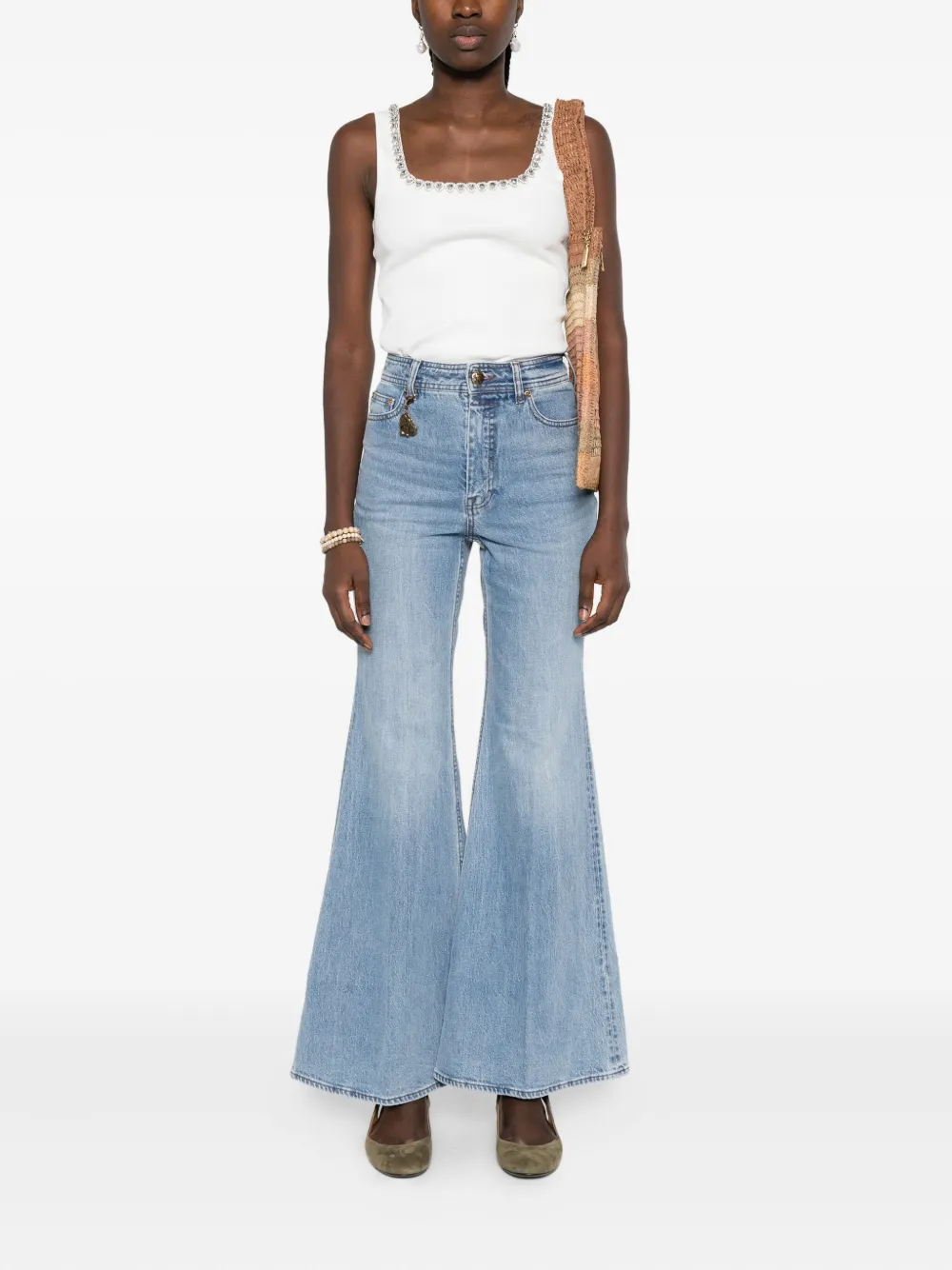 ZIMMERMANN embellished neckline top Wit