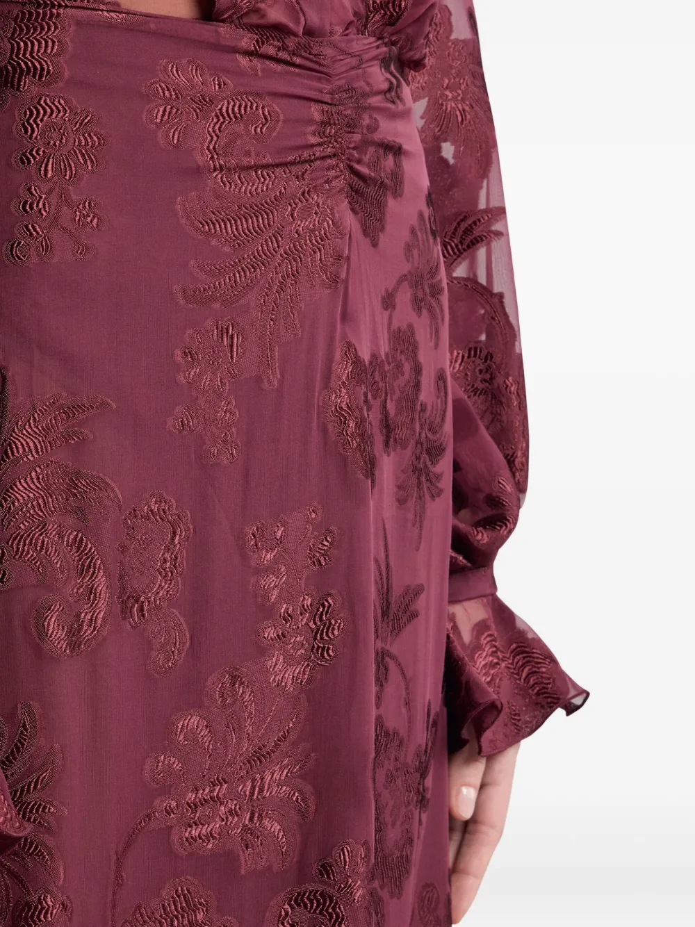 ETRO Maxi-rok met bloemenprint en ruches Rood