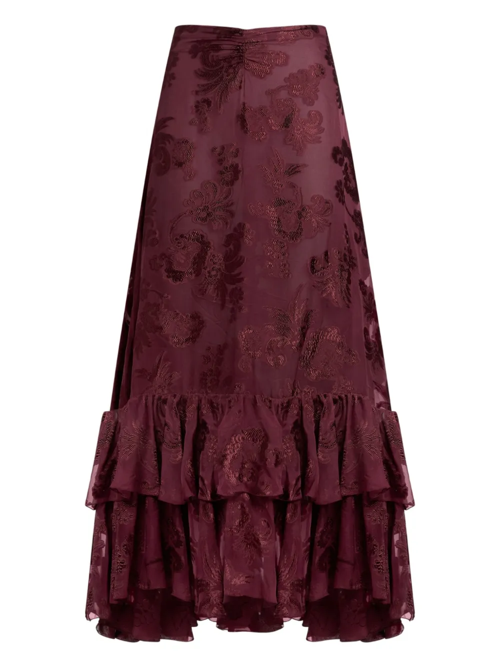 ETRO Maxi-rok met bloemenprint en ruches Rood