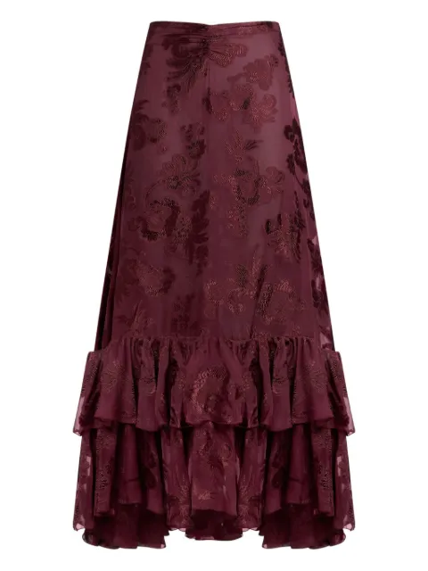ETRO floral-print ruffled maxi skirt