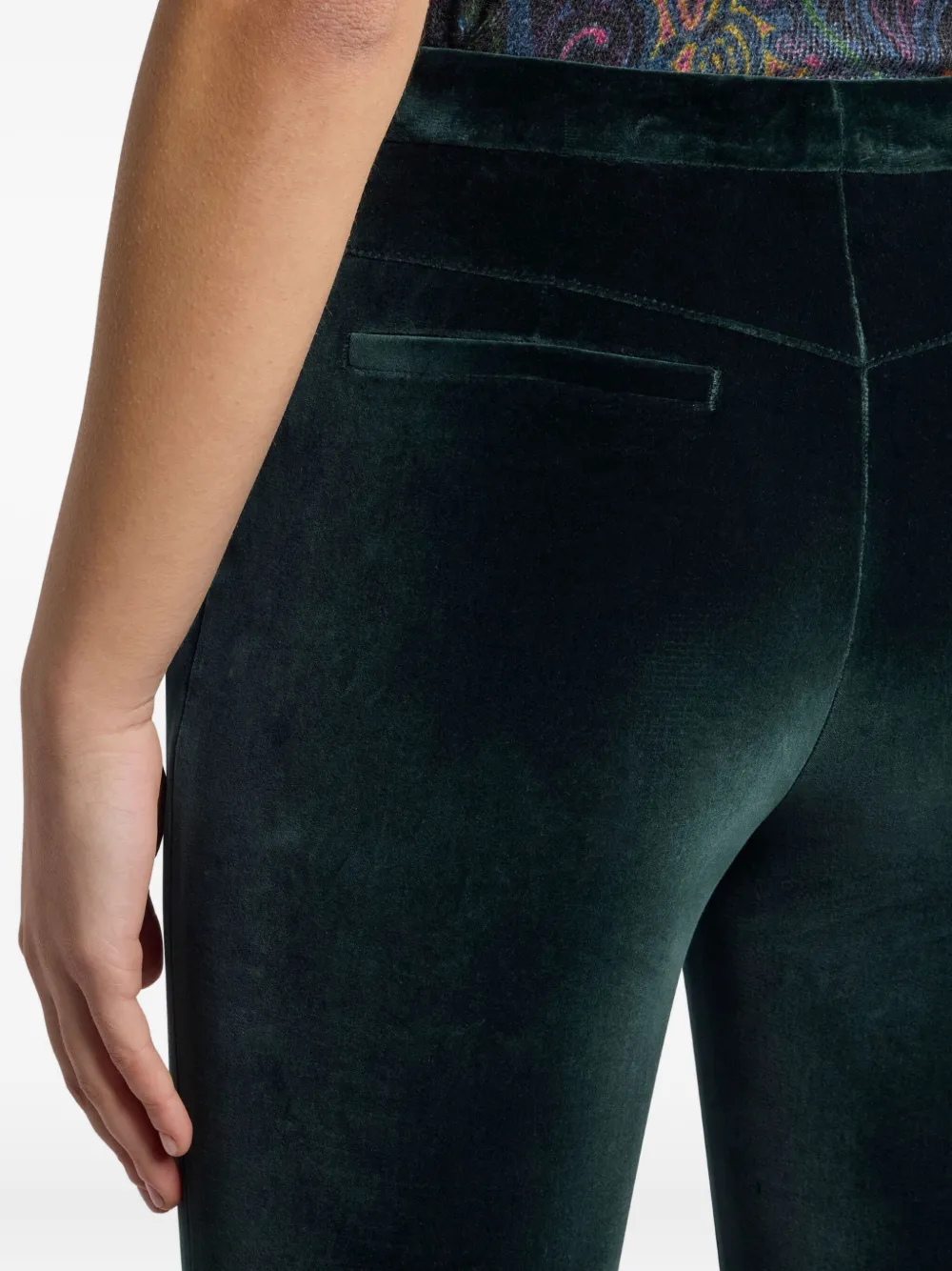 ETRO Fluwelen flared broek Groen