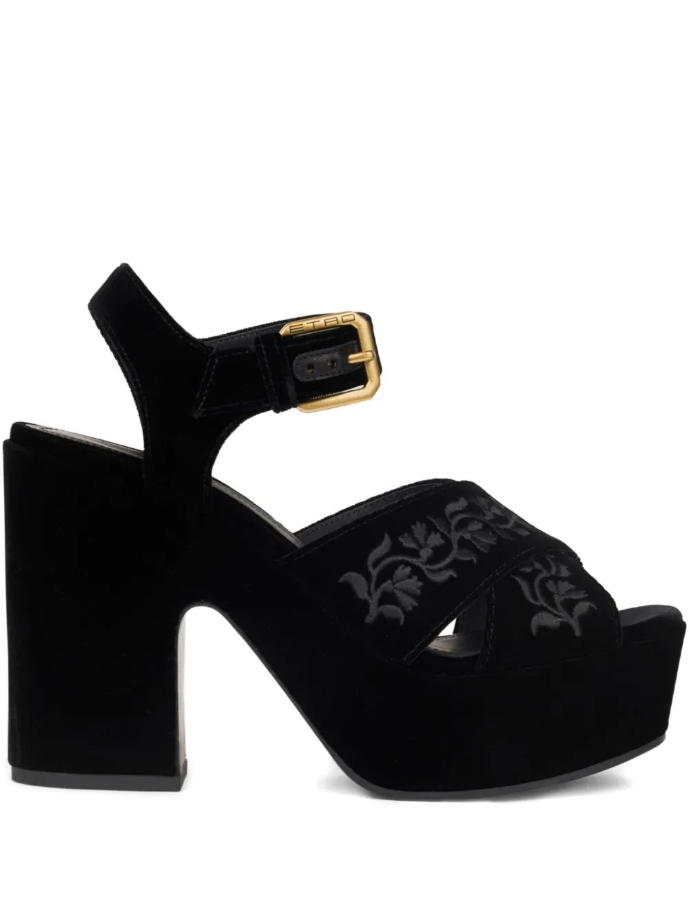 ETRO 100mm velvet sandals Black