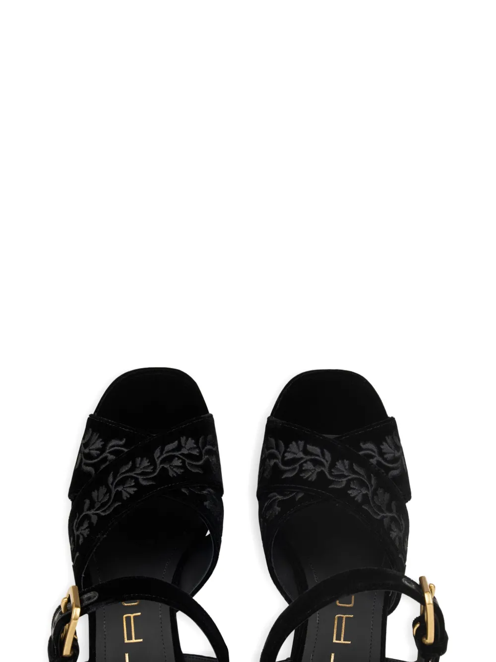ETRO 100mm velvet sandals Black