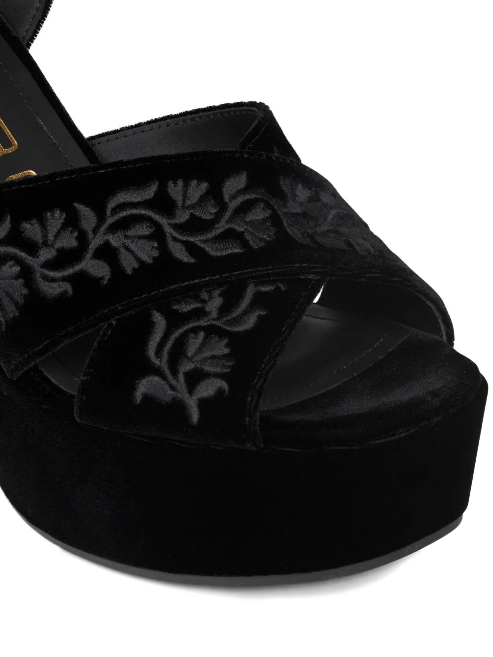 ETRO 100mm velvet sandals Black