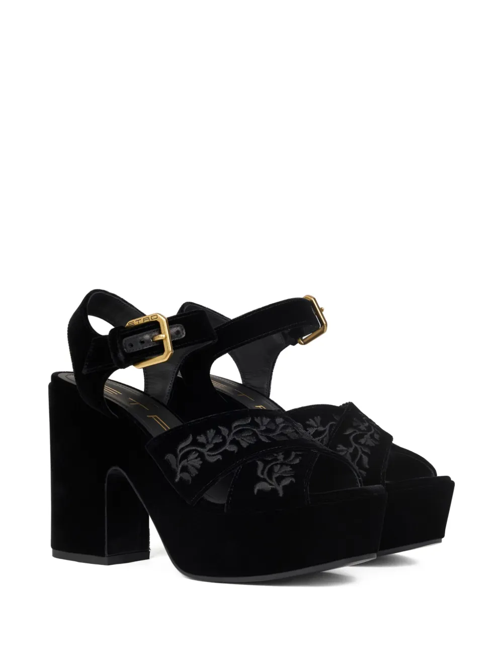 ETRO 100mm velvet sandals Black