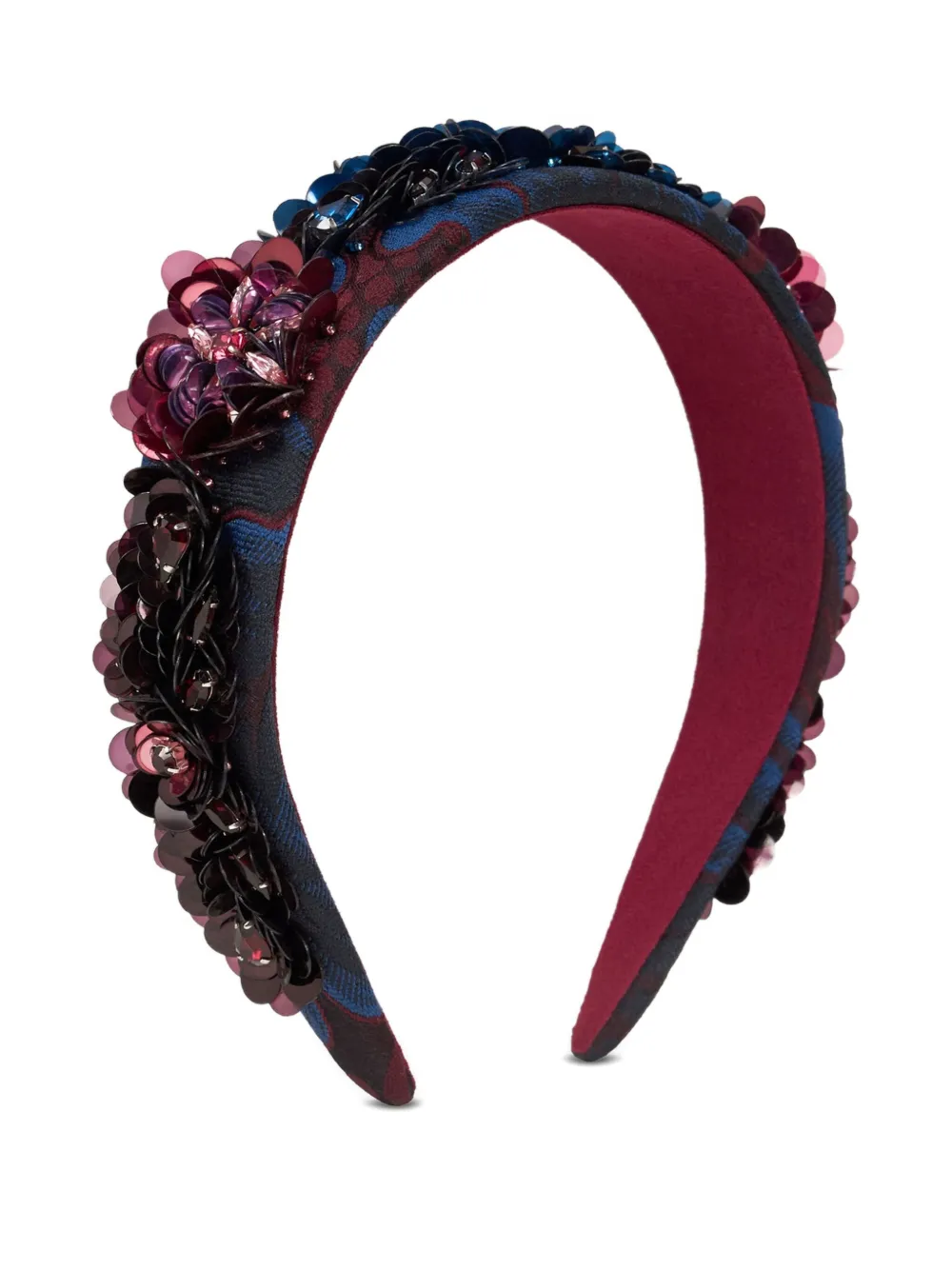 Etro Jacquard Sequin-embellished Headband In Blue