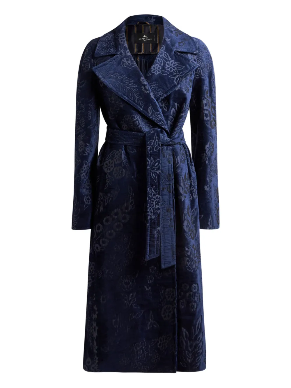 ETRO Chenille jas met bloemen jacquard Blauw