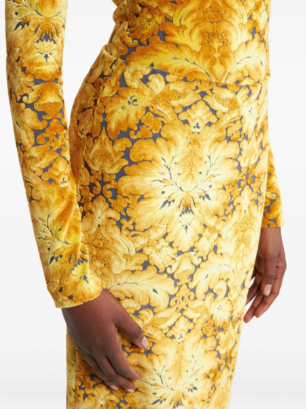 ETRO Chenille midi-rok met jacquard Geel