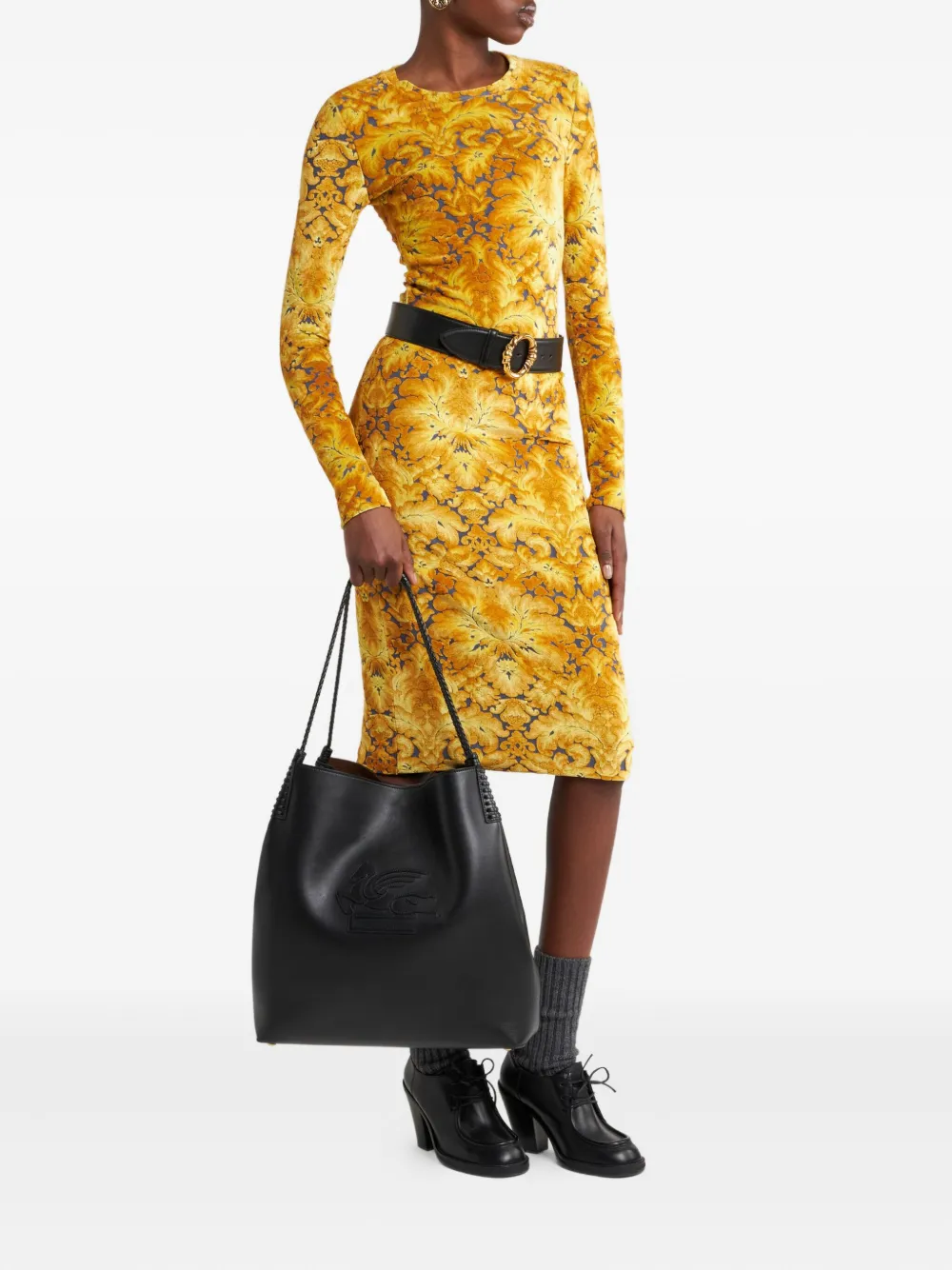 ETRO chenille jacquard midi skirt - Geel