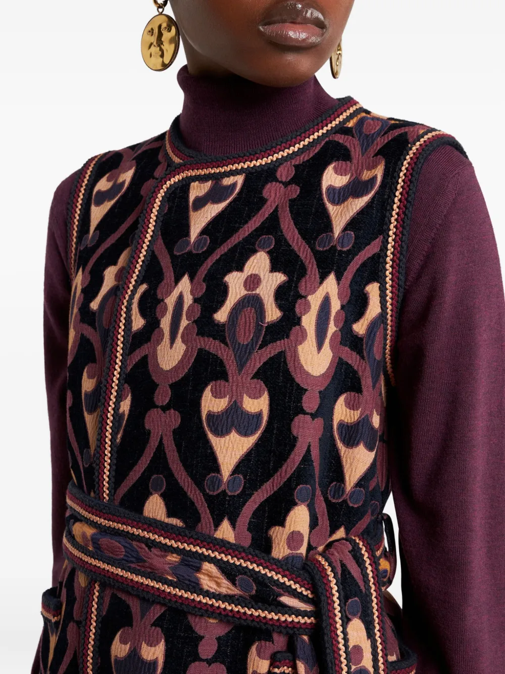ETRO Mini-jurk met ceintuur en jacquard-patroon Blauw