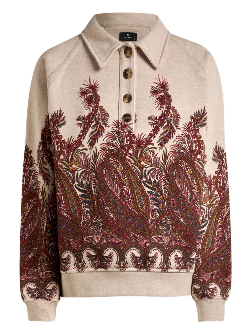 ETRO Trui met polokraag en paisley-print Beige