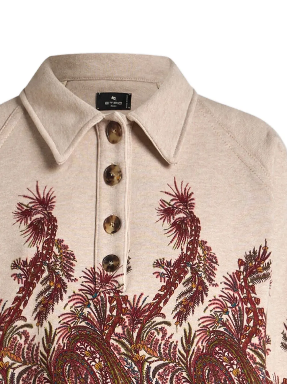 ETRO paisley-print polo-neck sweatshirt - Beige