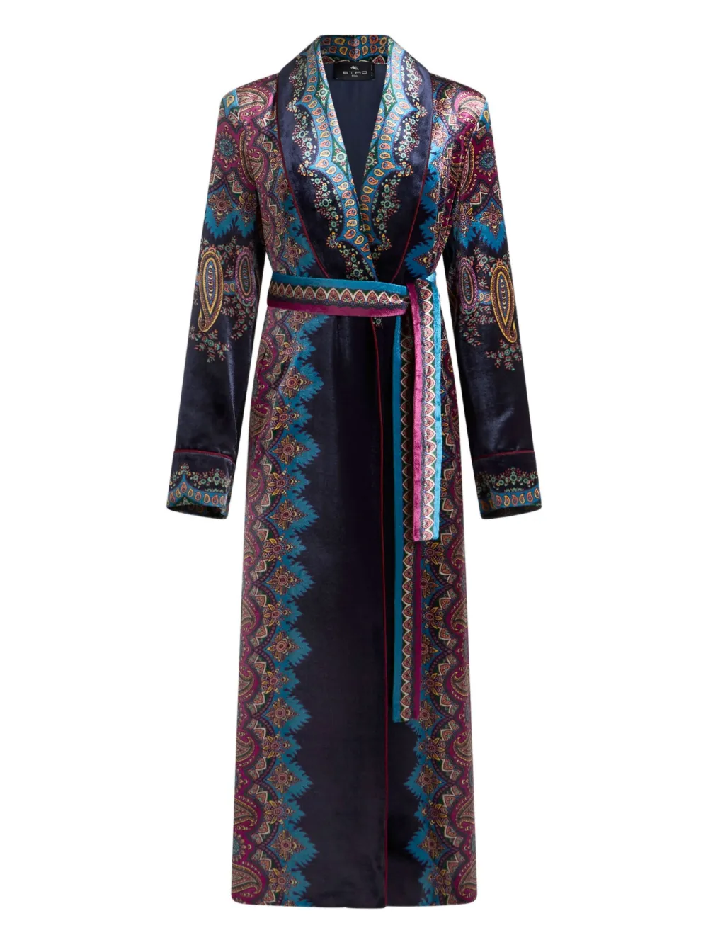 ETRO Fluwelen badjas met paisley-print Blauw
