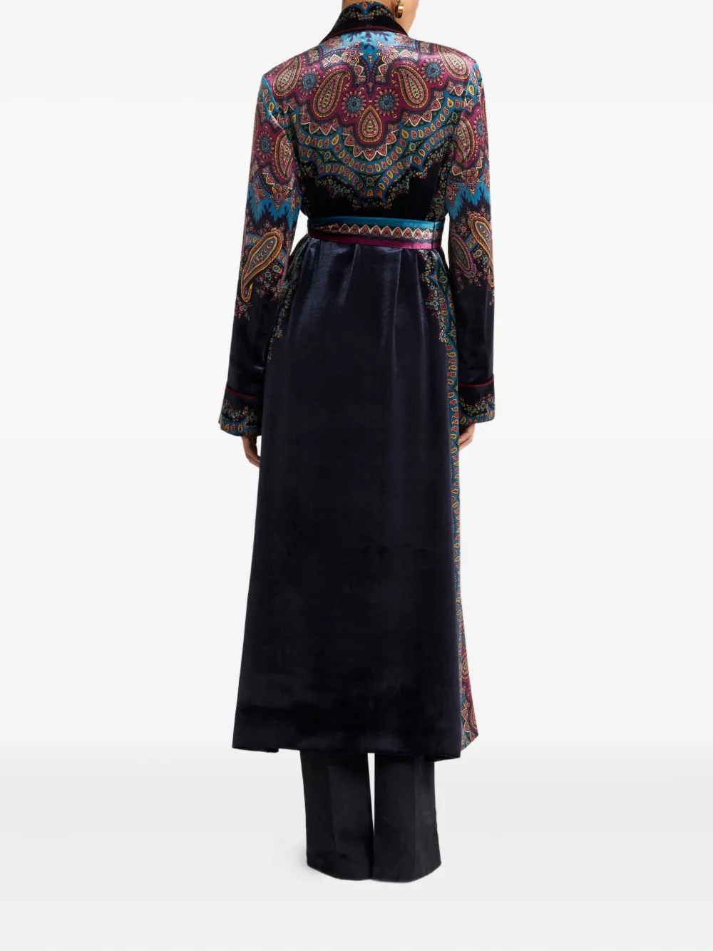 ETRO Fluwelen badjas met paisley-print Blauw