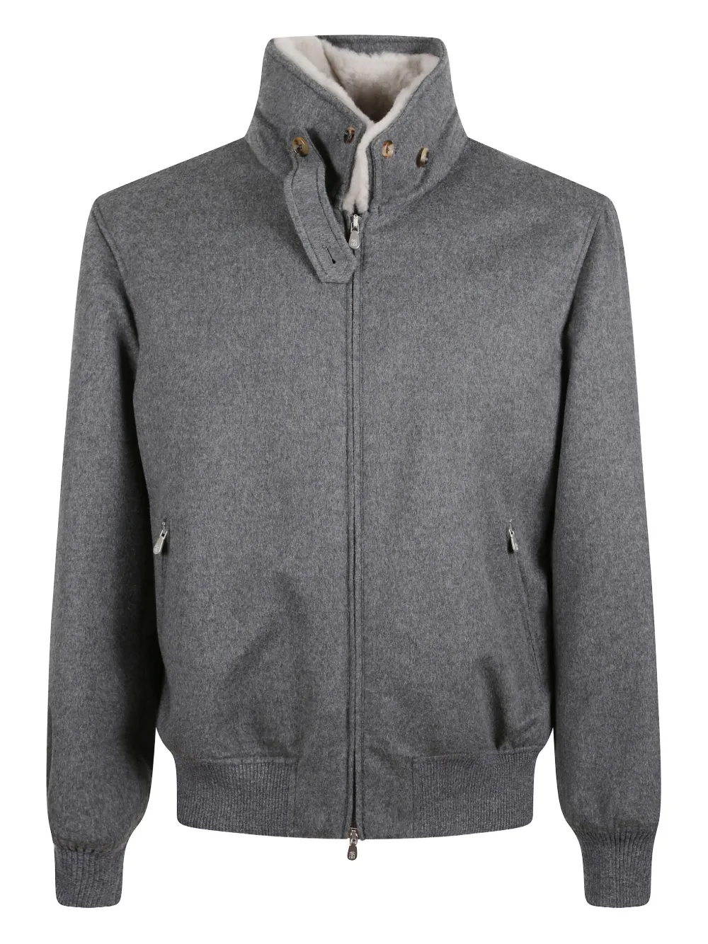 Brunello Cucinelli button zip coat | Grey | Image 1
