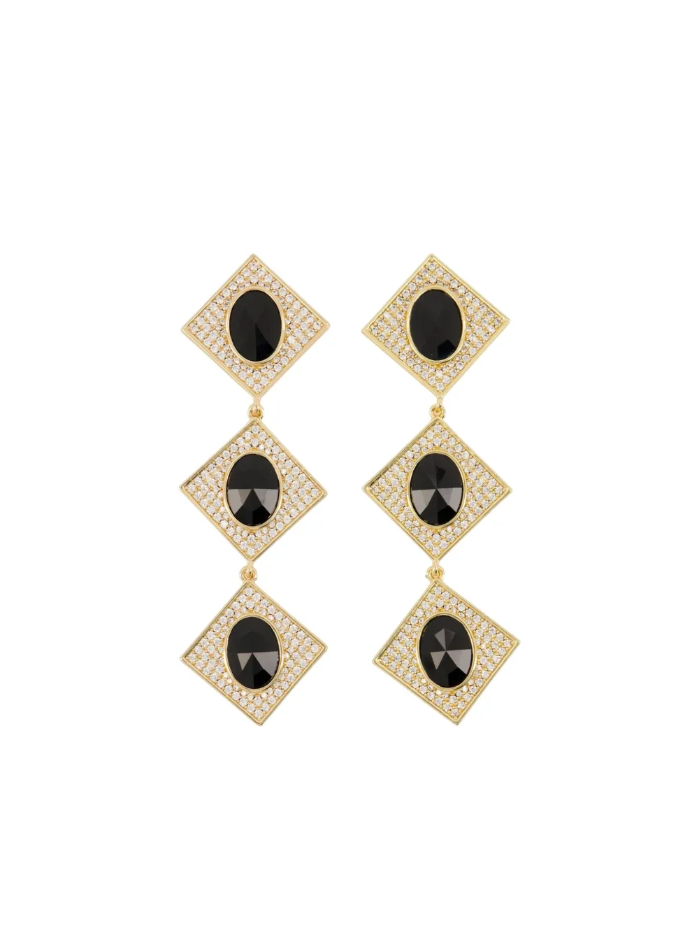 Self-portrait Crystal-embellished Earrings In Gold