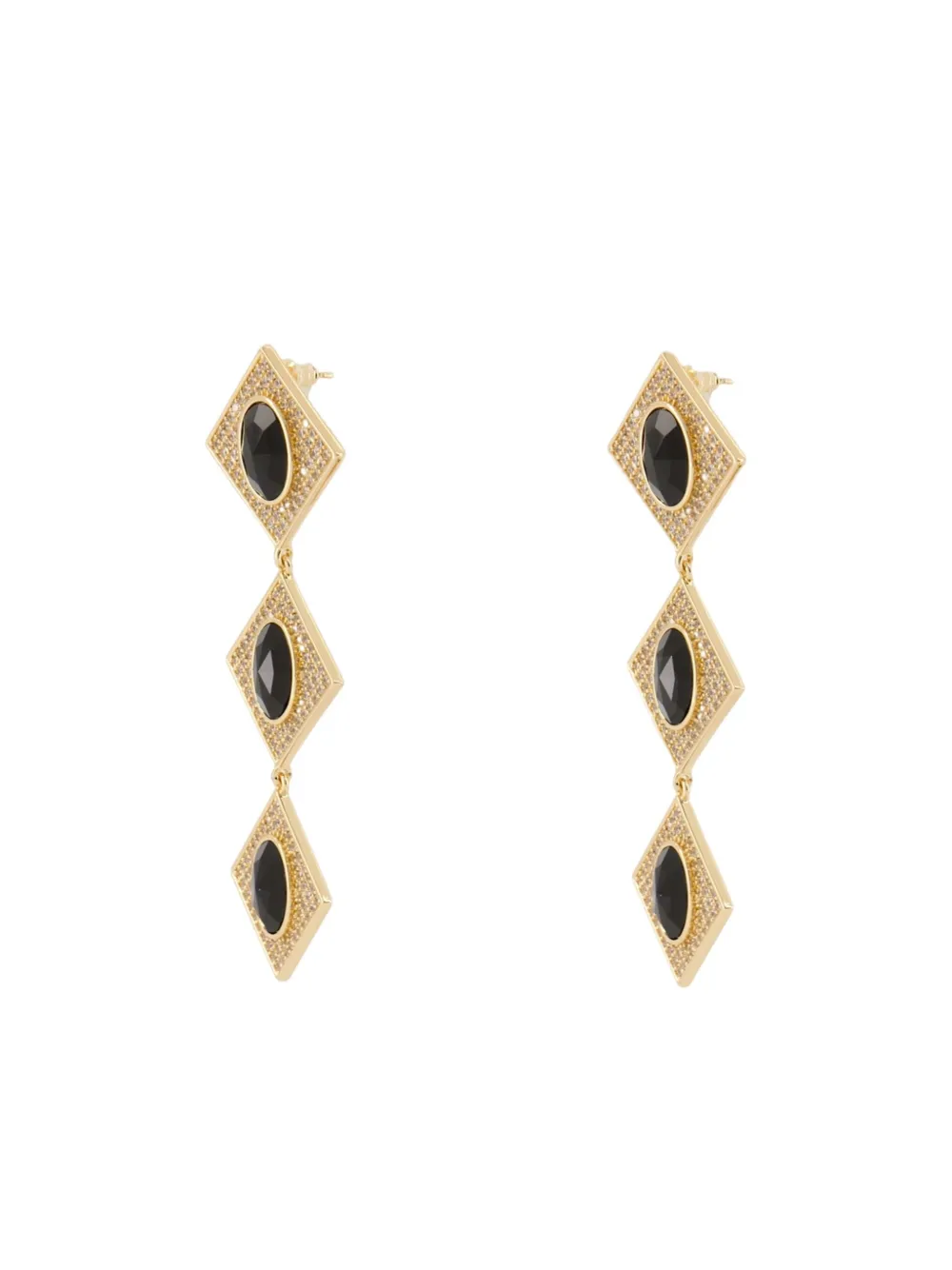 Self-Portrait crystal-embellished earrings - Goud