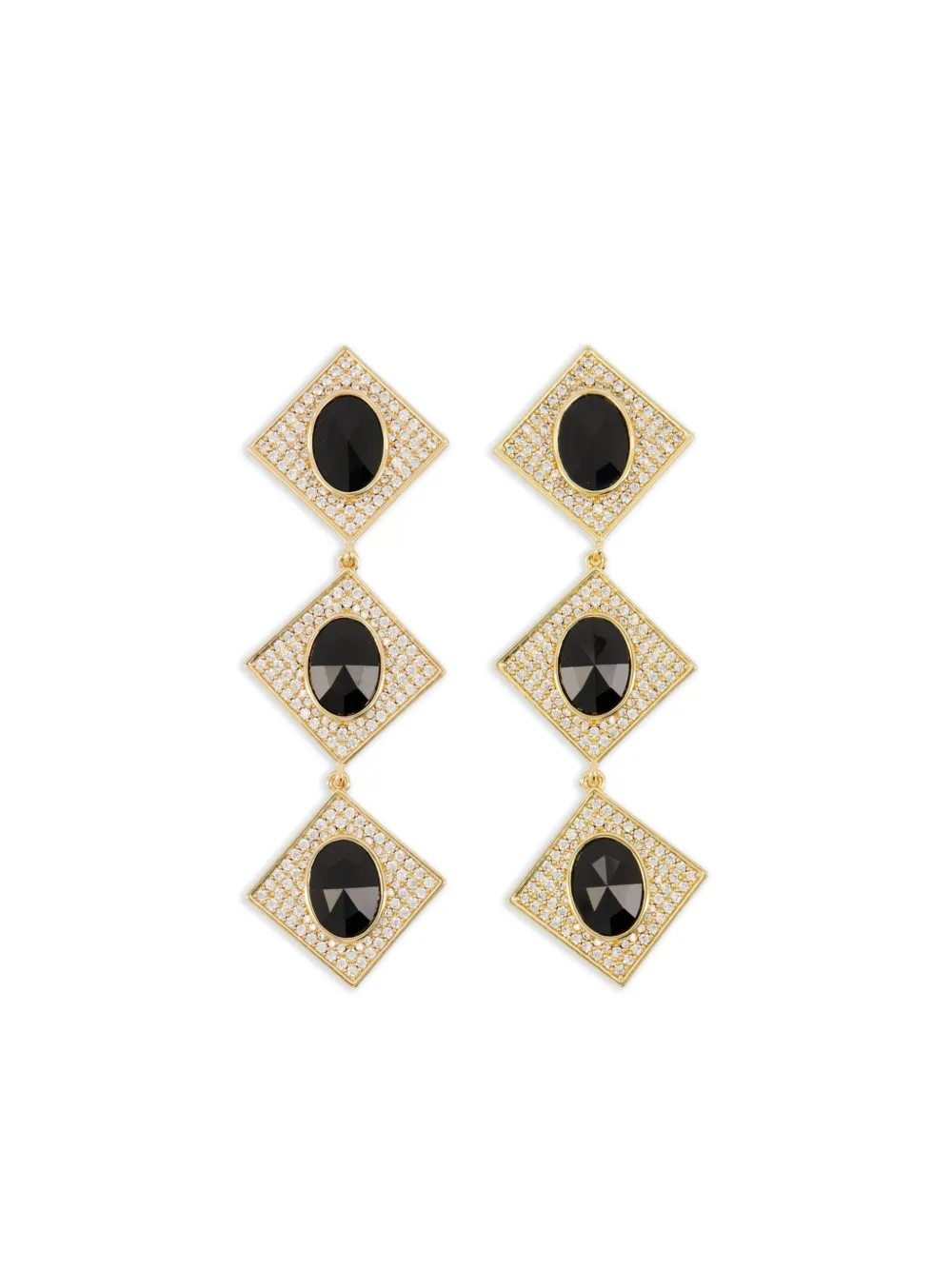 Self-Portrait crystal-embellished earrings | Gold | Image 1