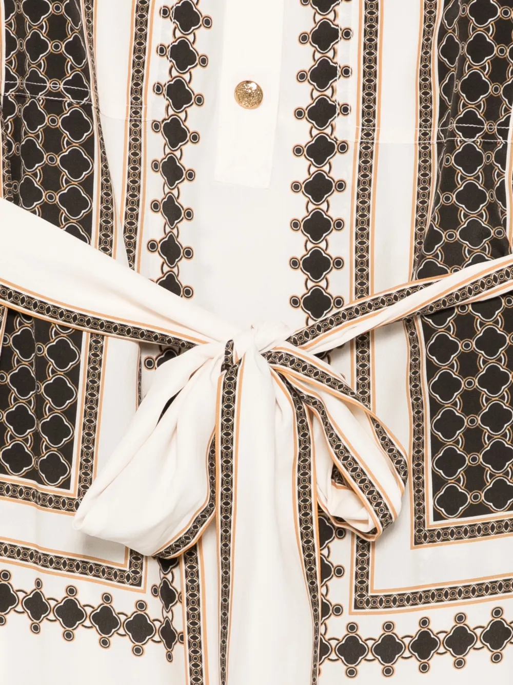 ZIMMERMANN Jurk met geometrische print en ceintuur Beige