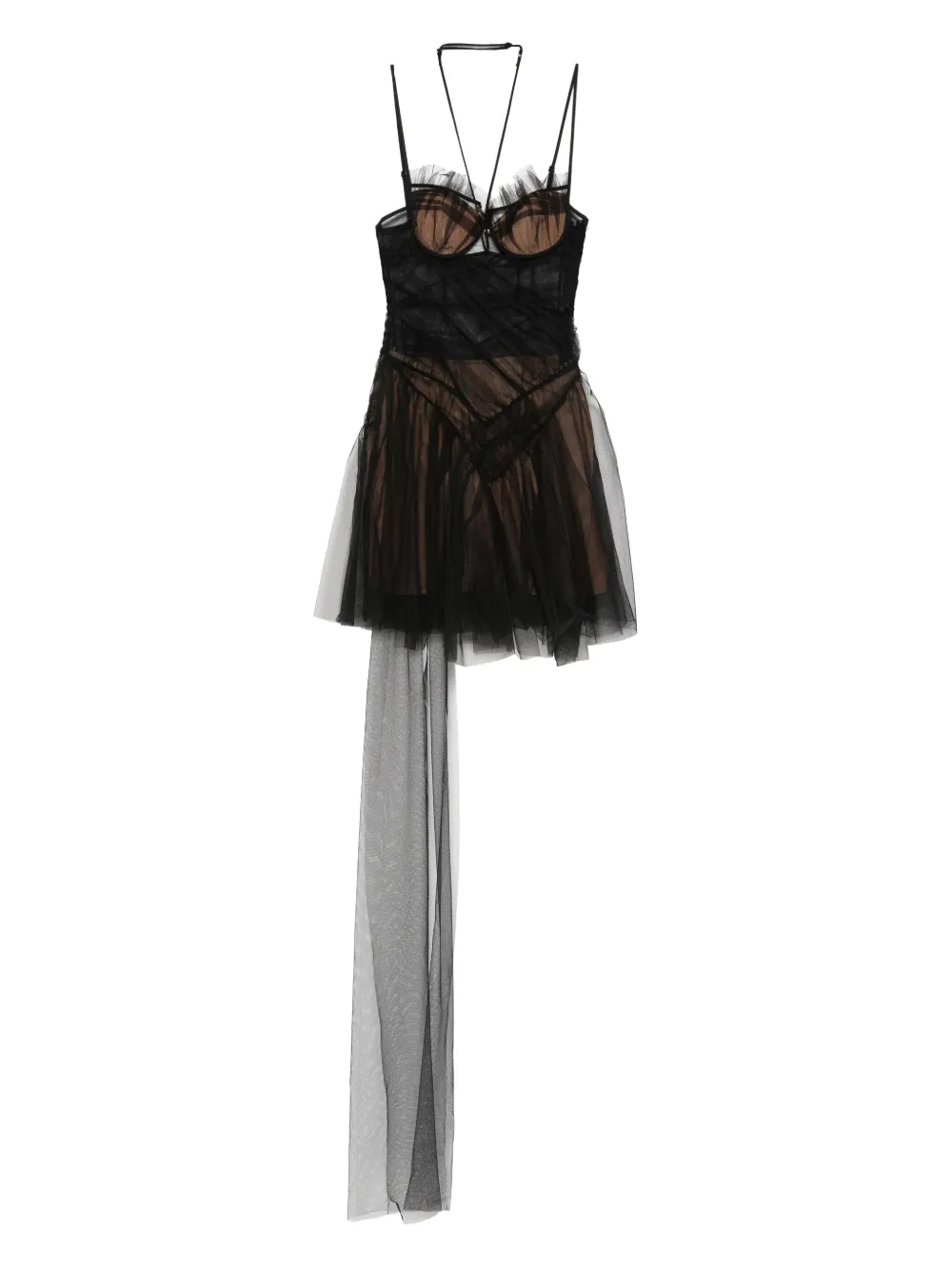 Nensi Dojaka strap-detail tulle mini dress | Black | Image 1