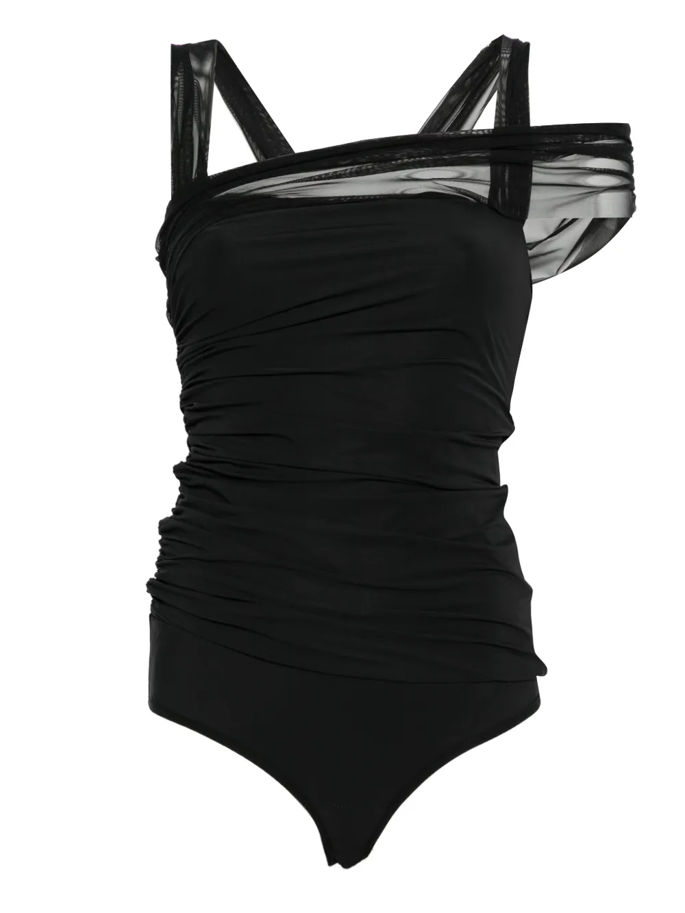 Nensi Dojaka チュールディテール ボディスーツ - ブラック Nensi Dojaka チュールディテール ボディスーツ - ブラック