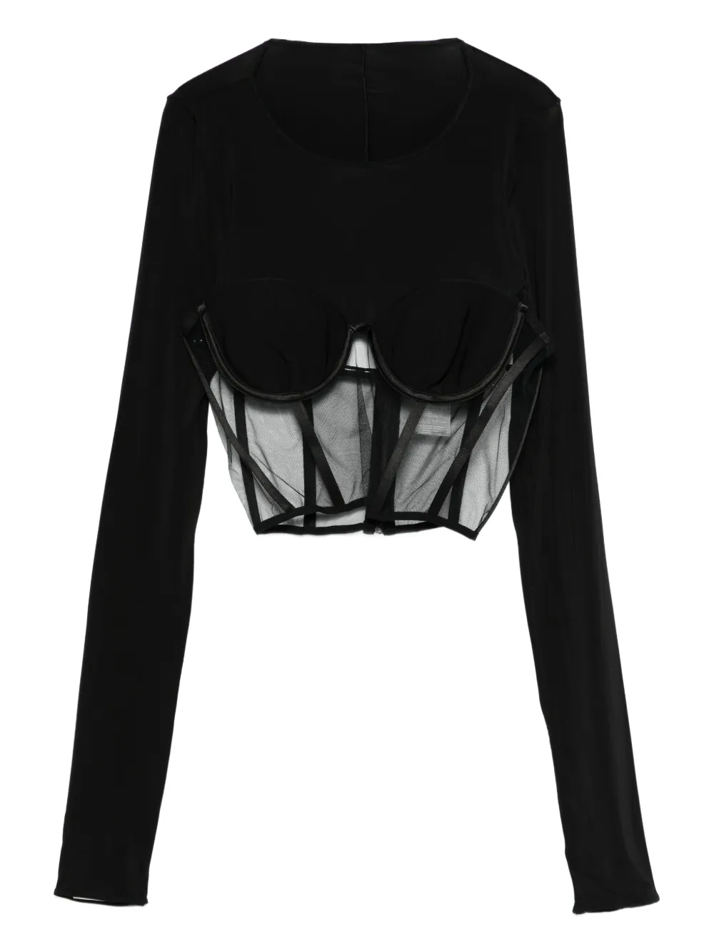 Nensi Dojaka mesh-panel T-shirt - ブラック Nensi Dojaka mesh-panel T-shirt - ブラック