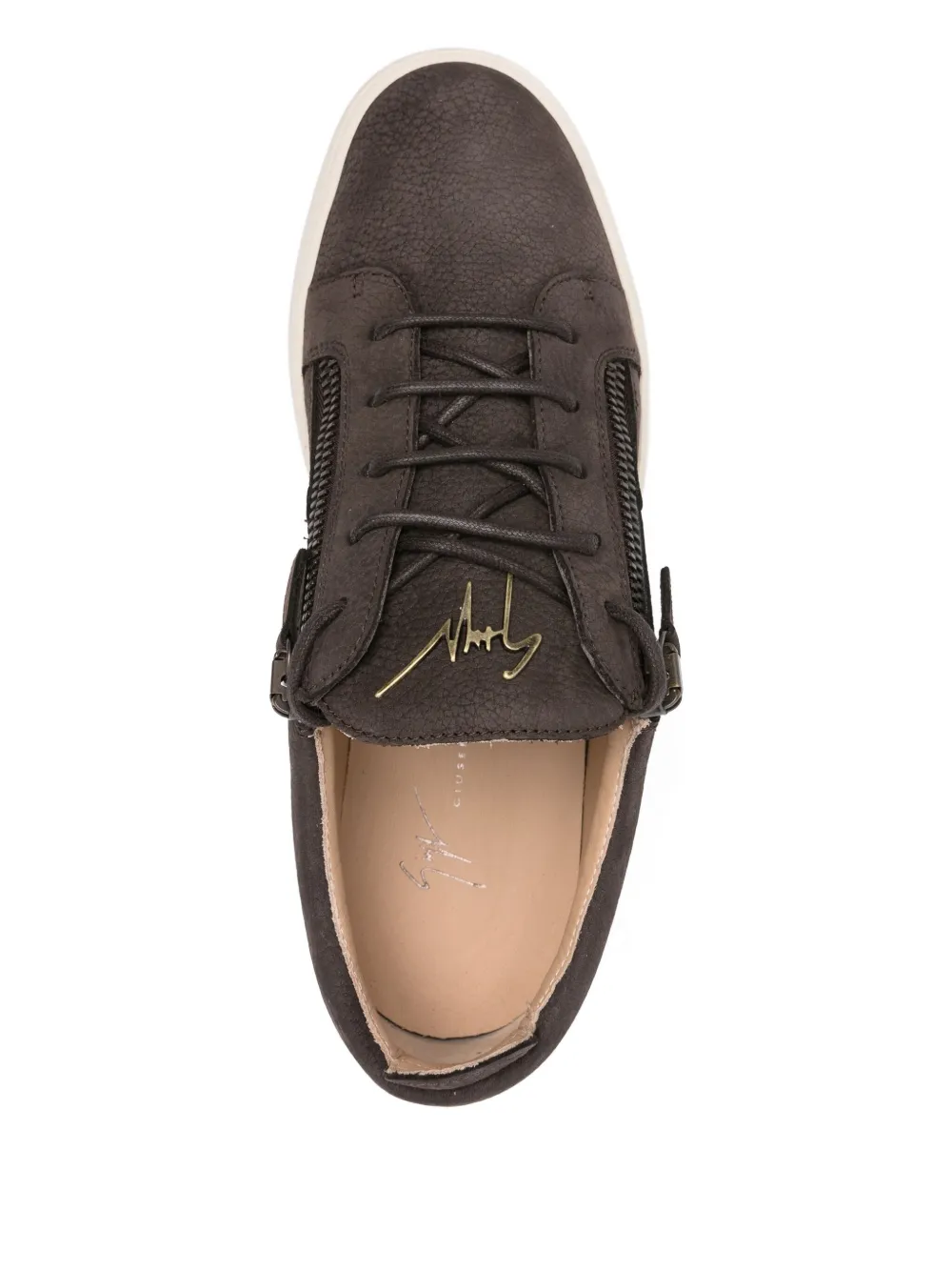 Giuseppe Zanotti lace-up leather trainers Brown