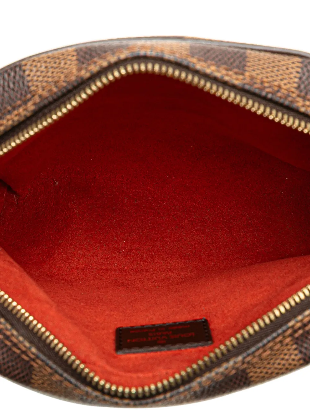 Pre-owned Louis Vuitton 2003 Damier Ebene Ipanema Pochette Crossbody Bag In Brown