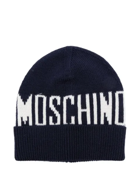 Moschino Kids logo-embroidered beanie hat