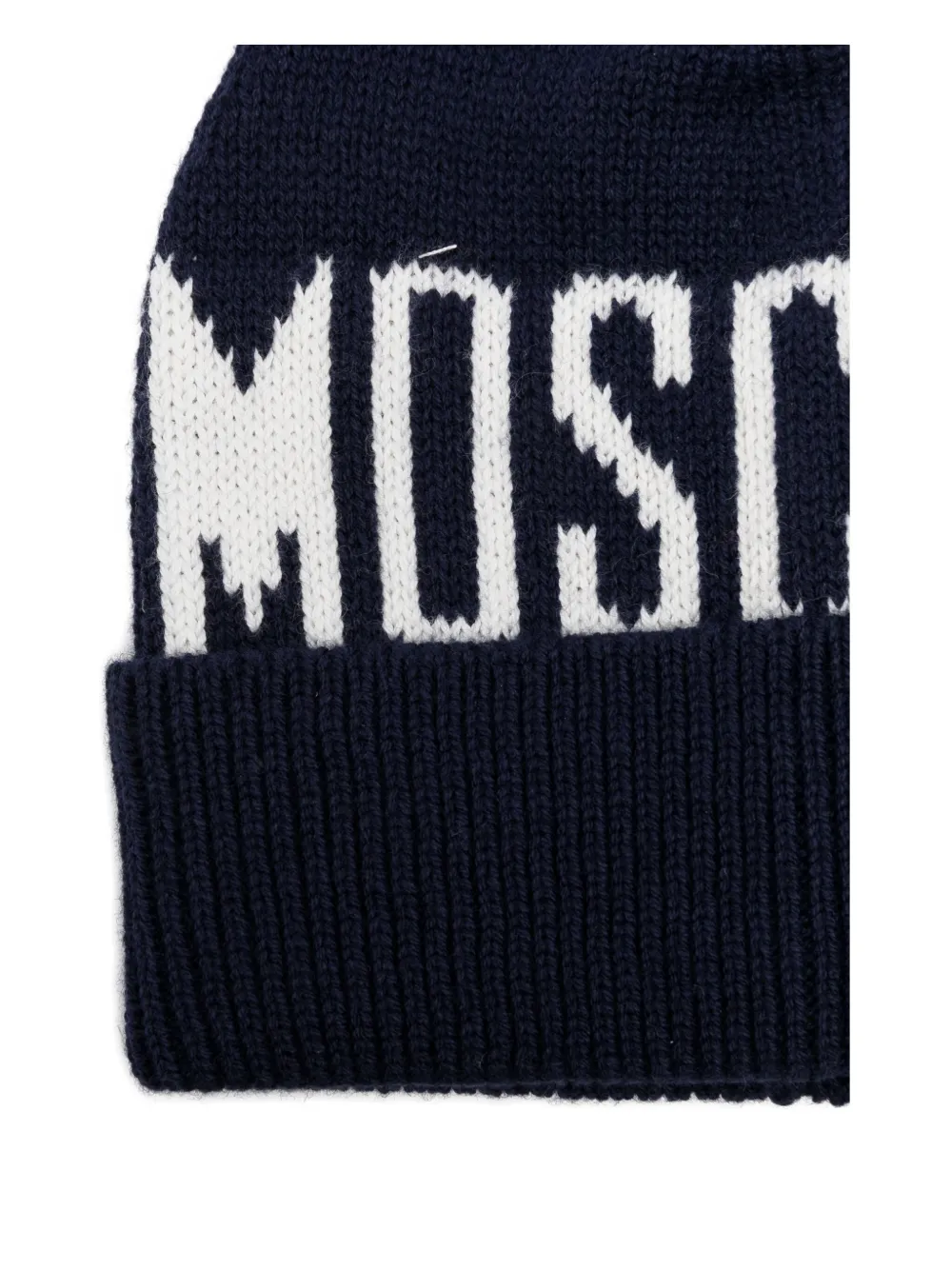 Moschino Kids logo-embroidered beanie hat Blauw